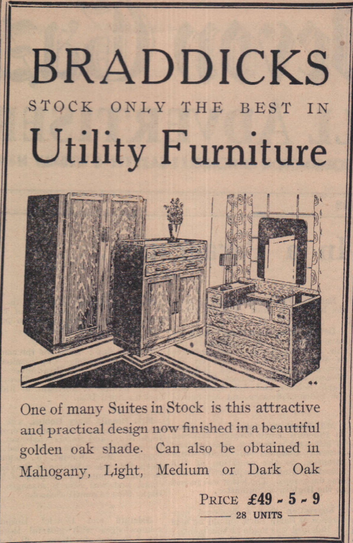 Braddicks furniture ad.><span></span>