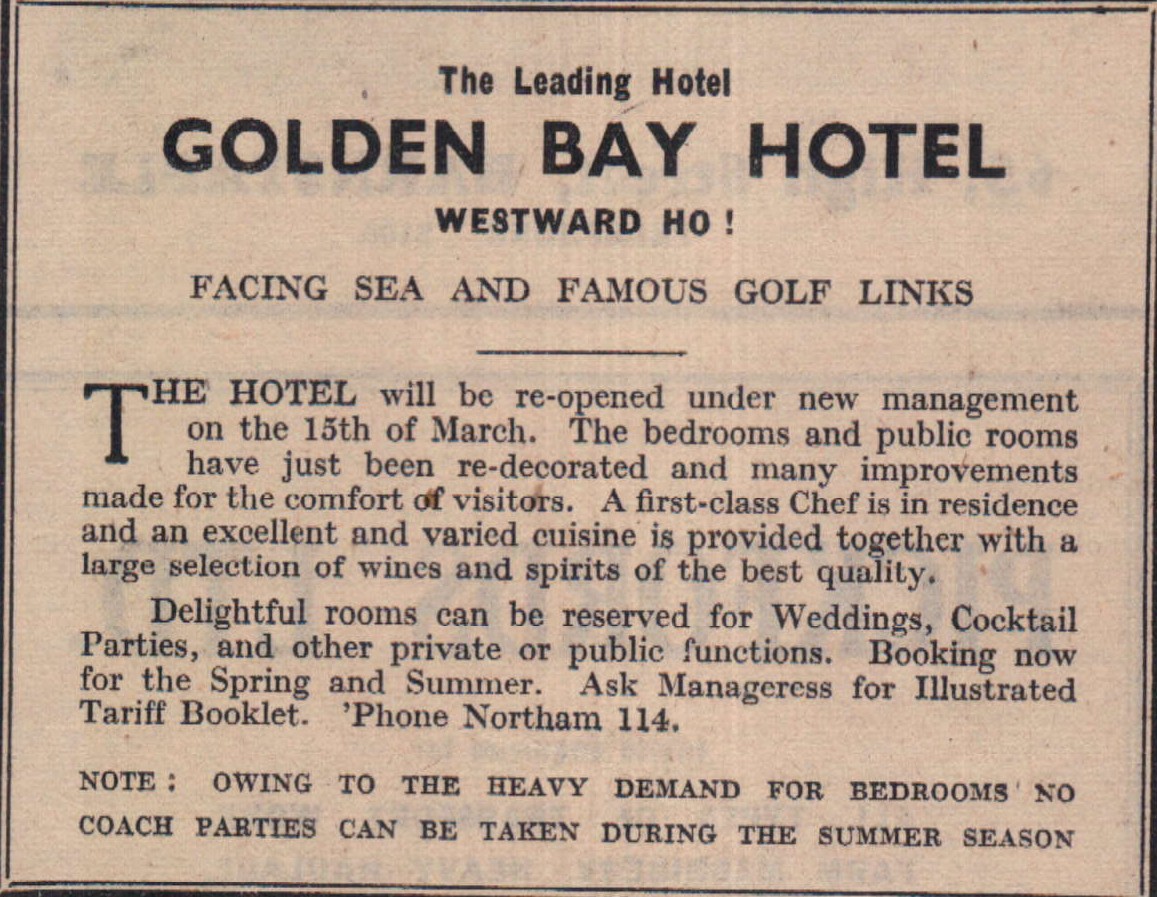 Golden Bay Hotel ad.><span></span>