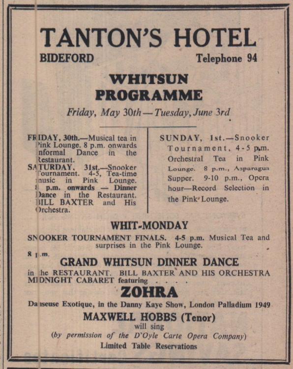16.5.1952 Bideford Tantons Whitsun