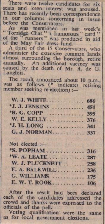 16.5.1952 Torrington Commons Conservators election
