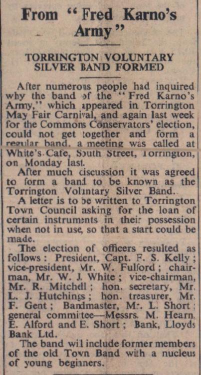 16.5.1952 Torrington Silver Band