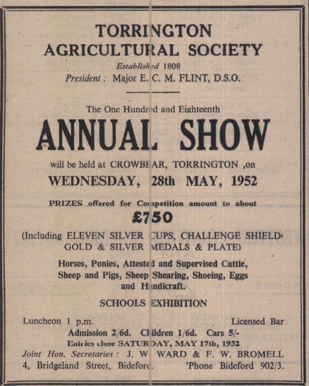 16.5.1952 Torrington agricultural show