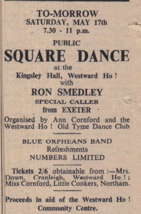 16.5.1952 Westward Ho entertainment Kingsley Hall