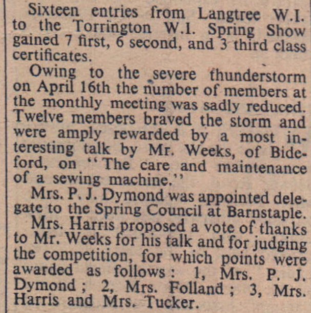 2.5.1952 Langtree WI