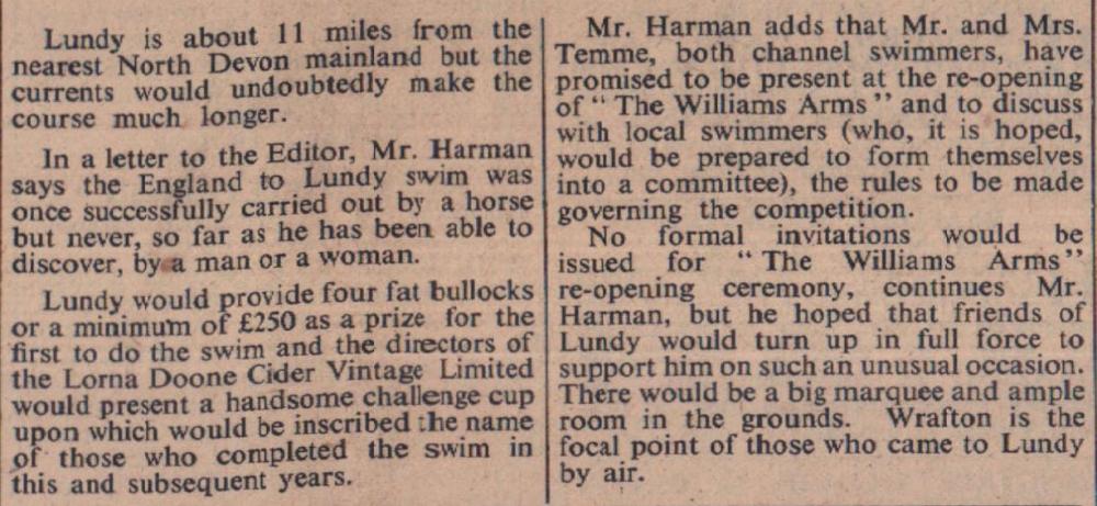 2.5.1952 Lundy swim Harman bullocks