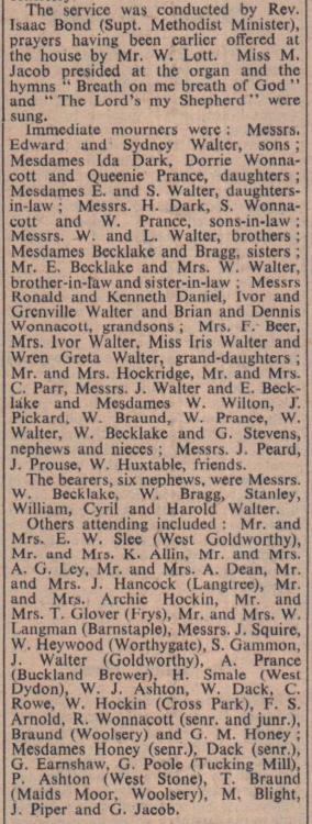 2.5.1952 Parkham Mr Walter funeral
