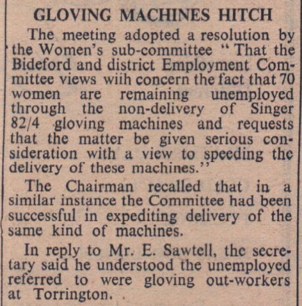 2.5.1952 Torrington gloving news