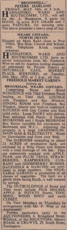 2.5.1952 Weare Giffard Brookham sale