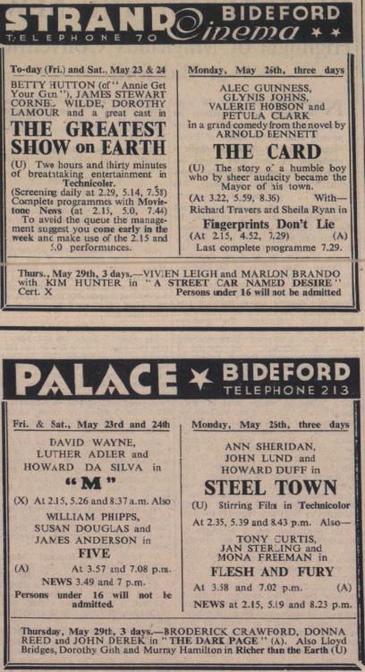 23.5.1952 Bideford cinema