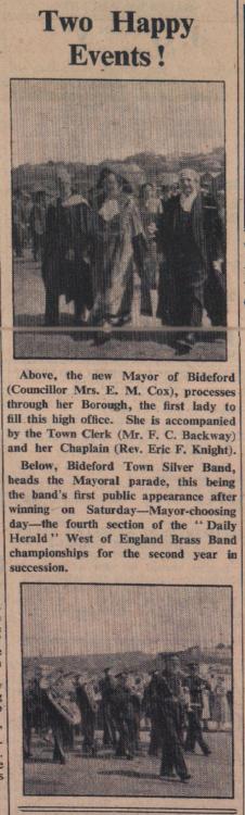 30.5.1952 Bideford Mayor Cox