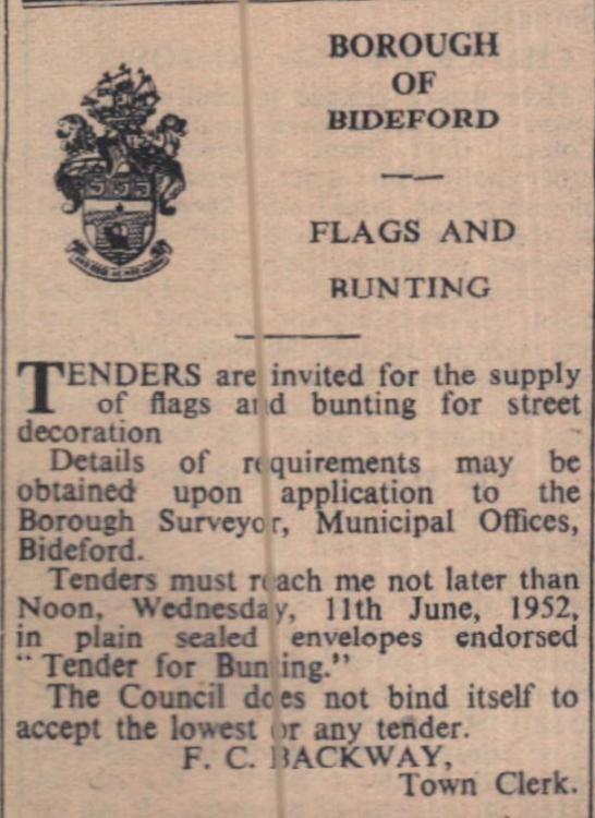 30.5.1952 Bideford flag bunting
