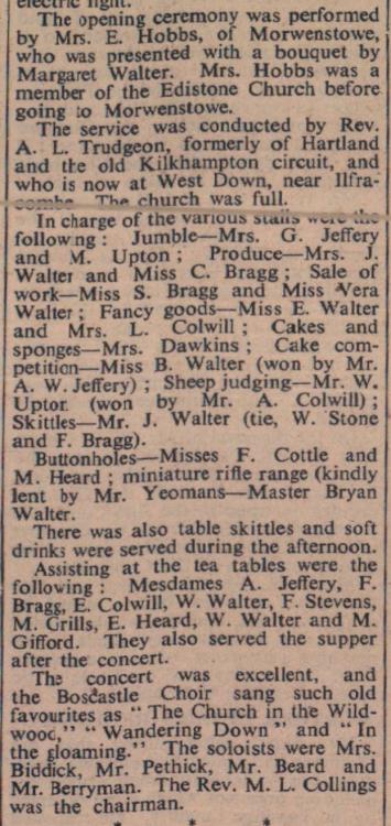 30.5.1952 Hartland Edistone Methodist