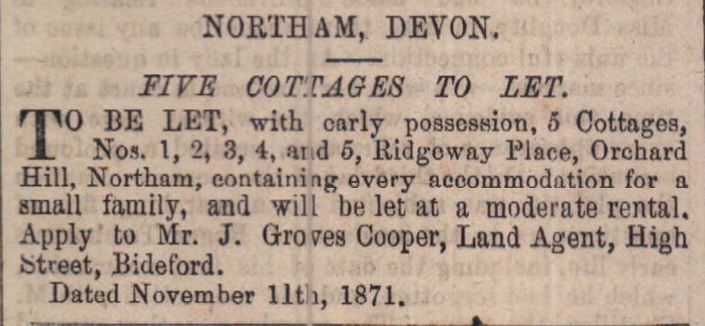Nov 1871 Northam properties