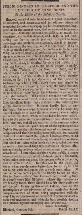 Oct 1871 Fair Play Bideford