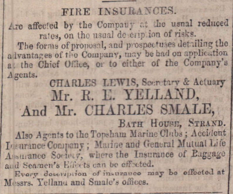 Oct 1871 Smale Yelland fire insurance
